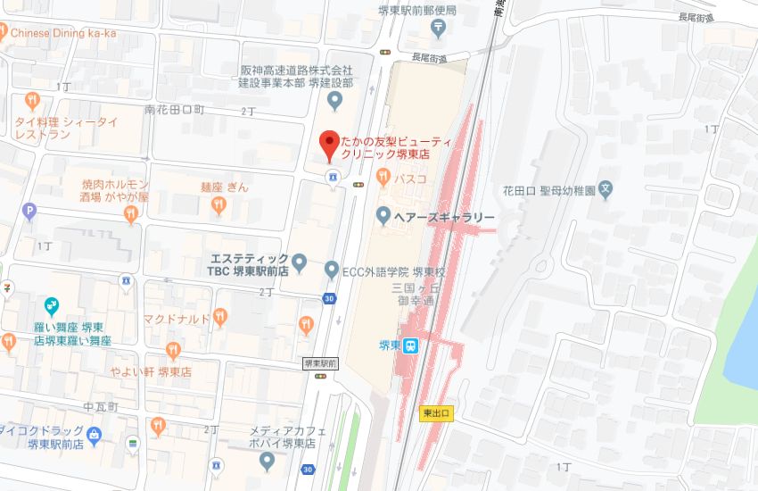 たかの友梨堺東店地図