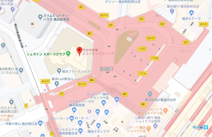 たかの友梨横浜ベイシェラトンホテル店地図