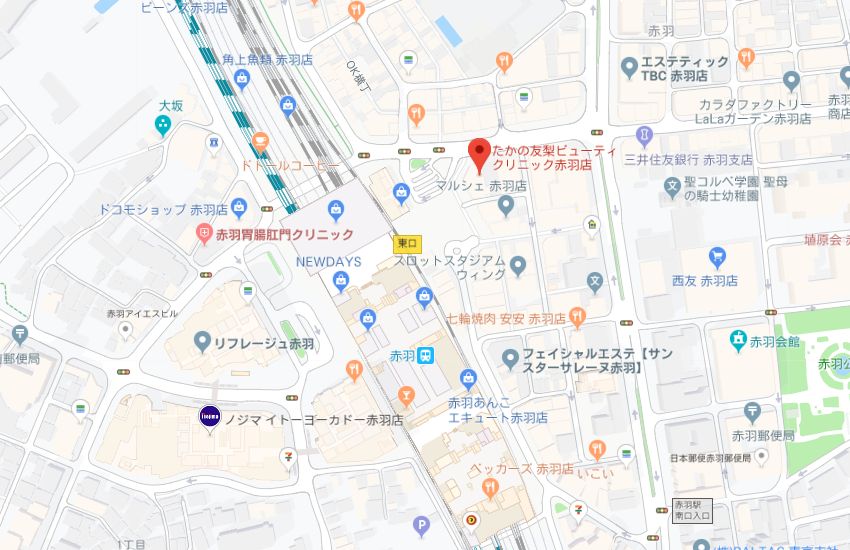 たかの友梨赤羽店地図