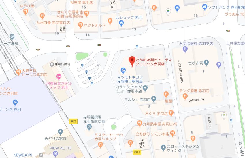 たかの友梨赤羽店地図