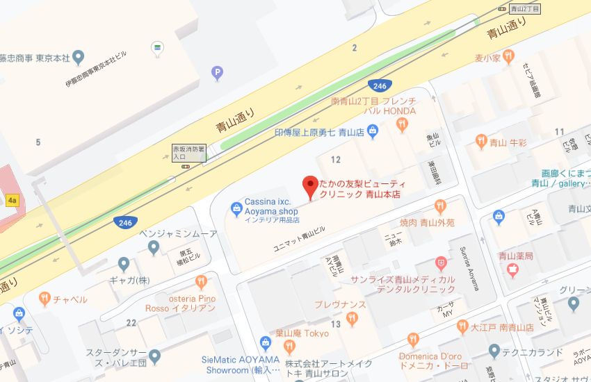 たかの友梨青山店地図