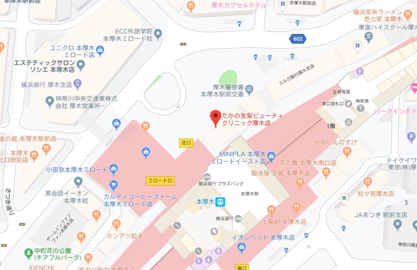 たかの友梨厚木店地図