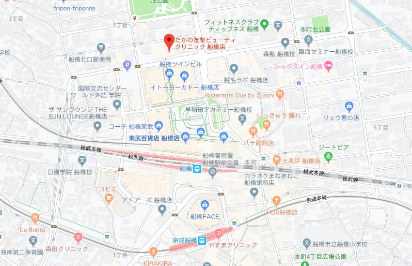 たかの友梨船橋店地図