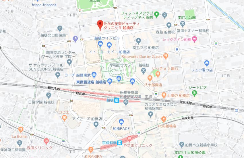 たかの友梨船橋店地図