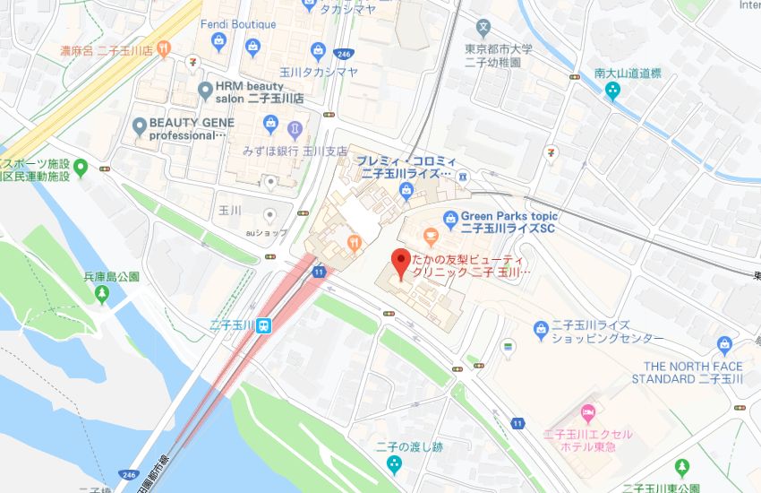 たかの友梨二子玉川ライズ店地図