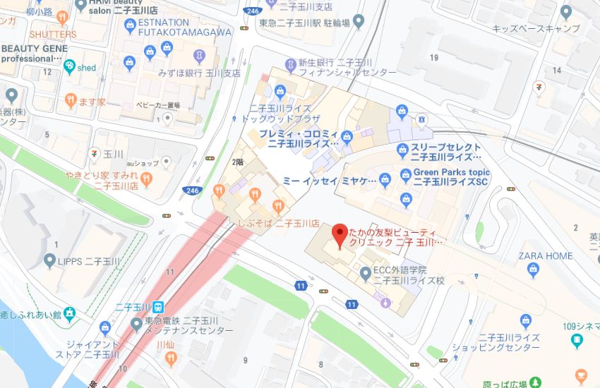 たかの友梨二子玉川ライズ店地図