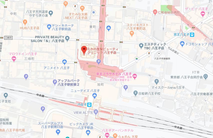 たかの友梨八王子店地図