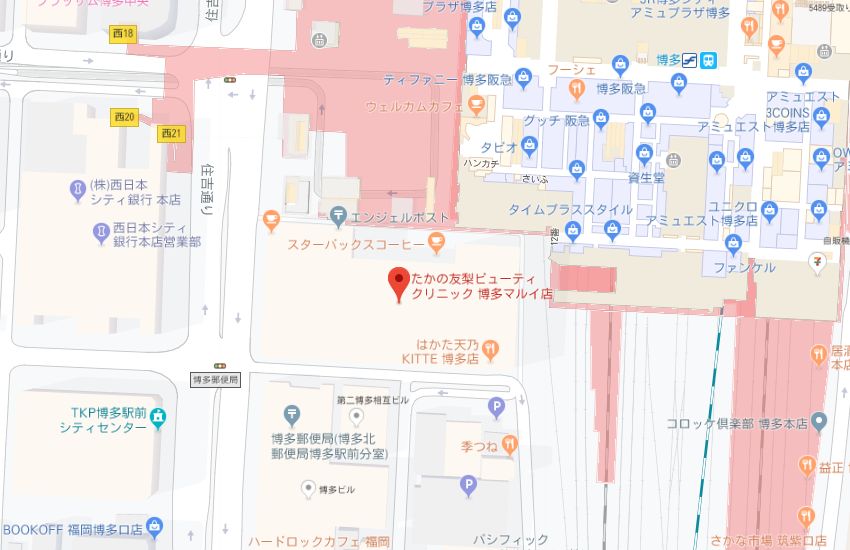 たかの友梨博多マルイ店地図