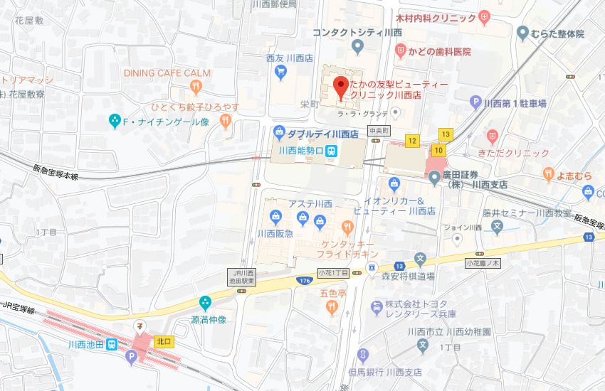 たかの友梨川西店地図