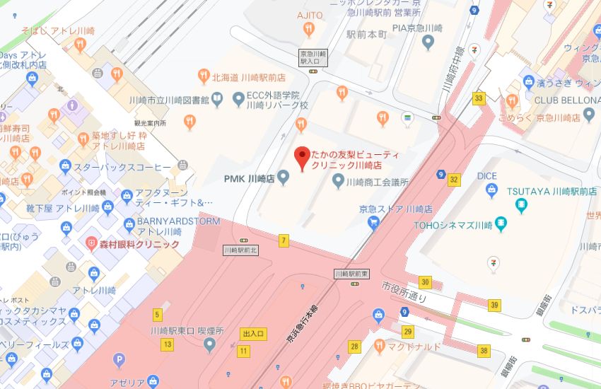 たかの友梨川崎店地図