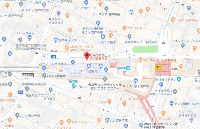 たかの友梨ビューティスパ吉祥寺店地図