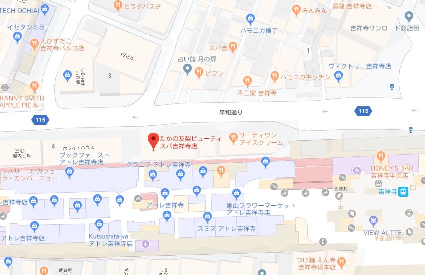 たかの友梨ビューティスパ吉祥寺店地図