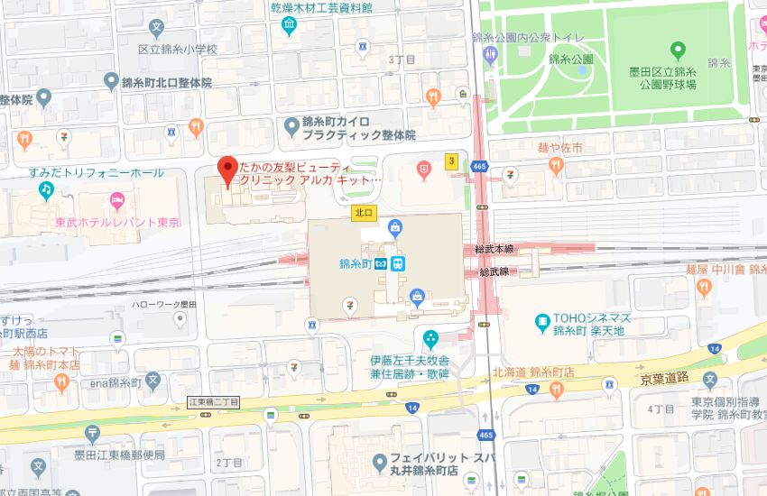 たかの友梨アルカキット錦糸町店地図