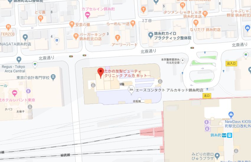 たかの友梨アルカキット錦糸町店地図