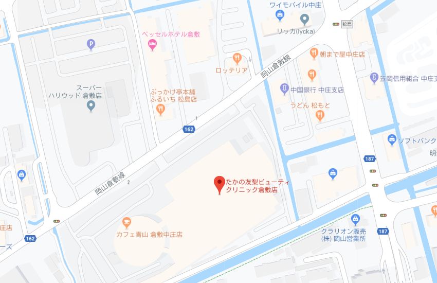 たかの友梨倉敷店地図