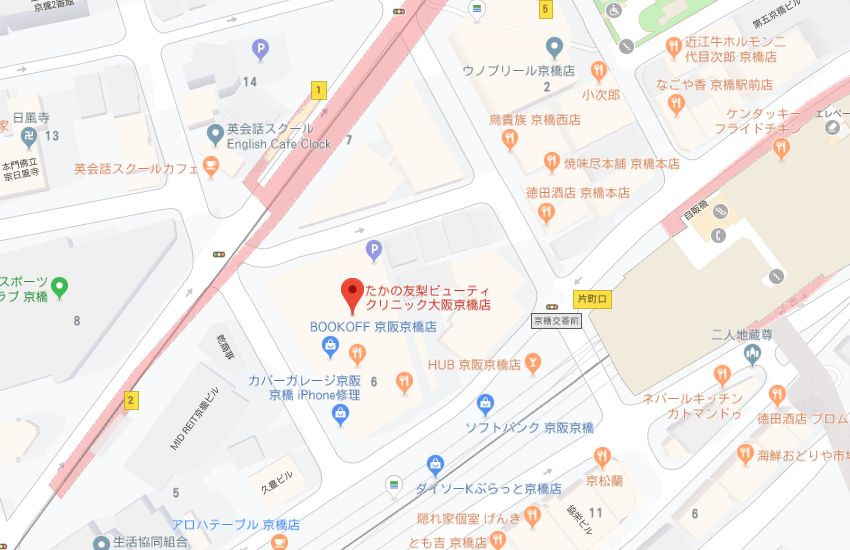 たかの友梨大阪京橋店地図