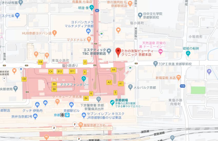 たかの友梨京都本店地図