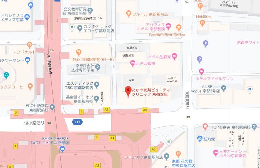 たかの友梨京都本店地図