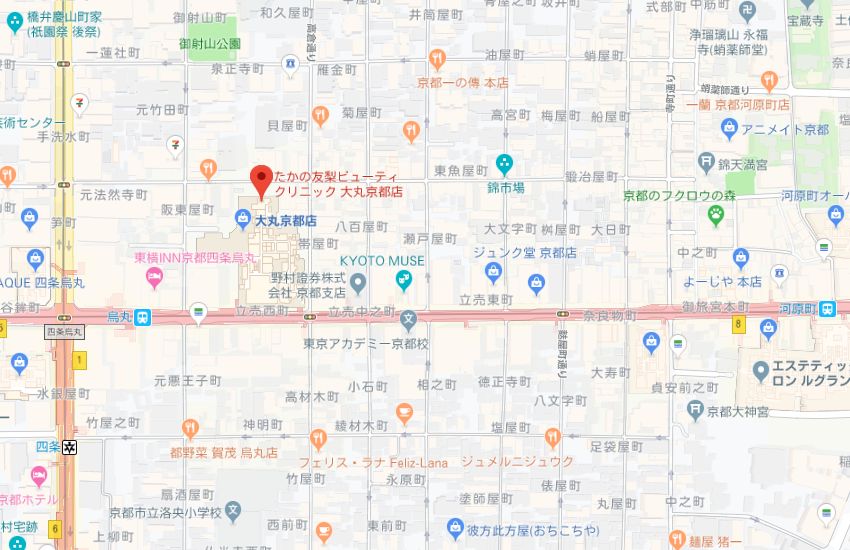 たかの友梨大丸京都店エステティックサロン店地図