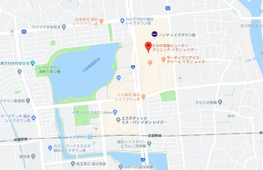 たかの友梨イオンレイクタウン店地図