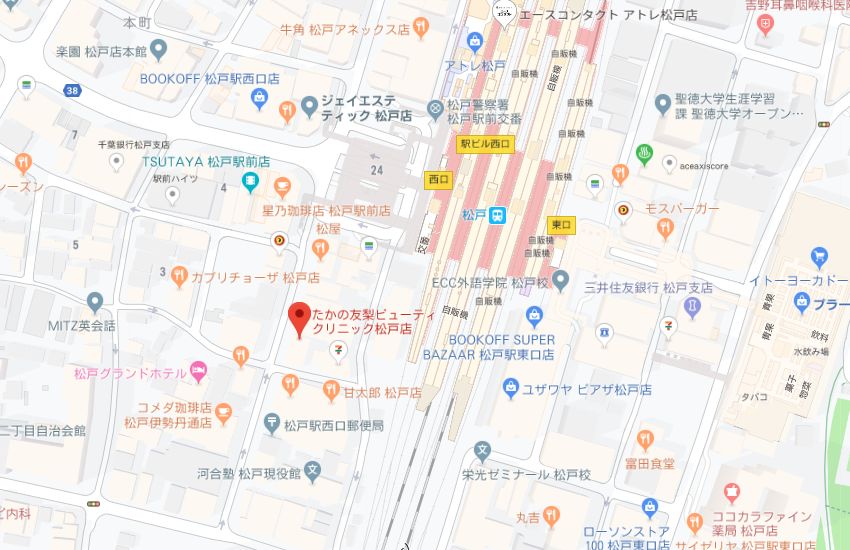 たかの友梨松戸店地図
