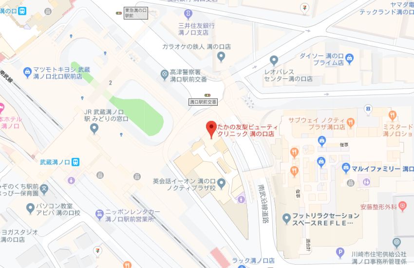 たかの友梨溝の口ノクティプラザ店地図