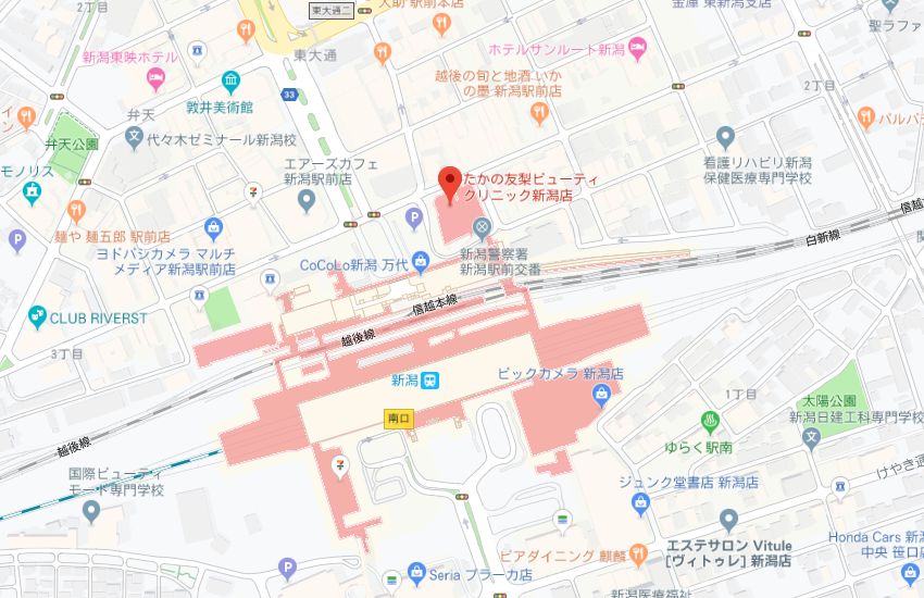 たかの友梨新潟店地図
