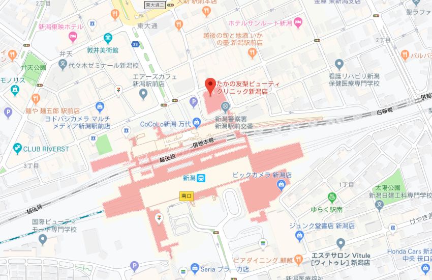 たかの友梨新潟店地図