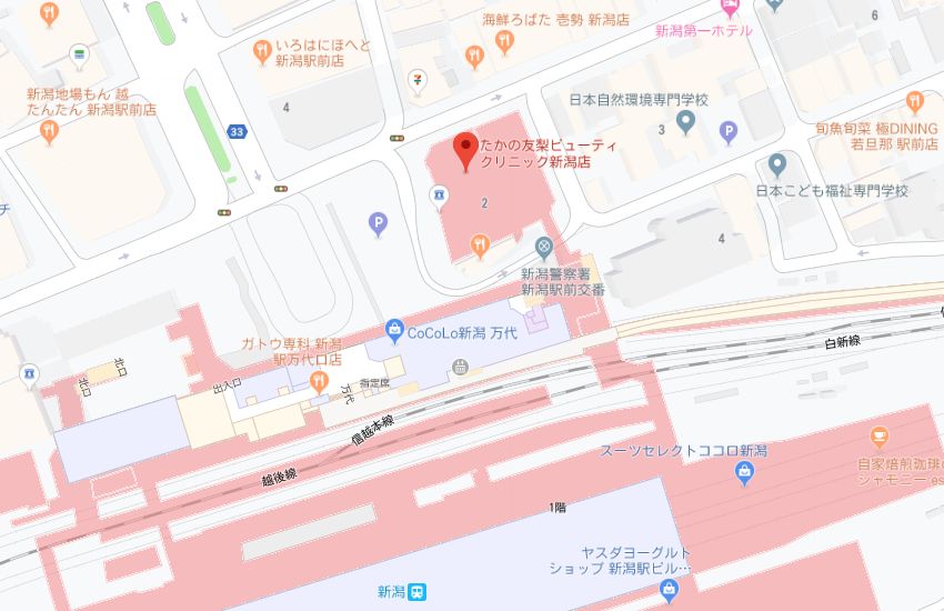 たかの友梨新潟店地図