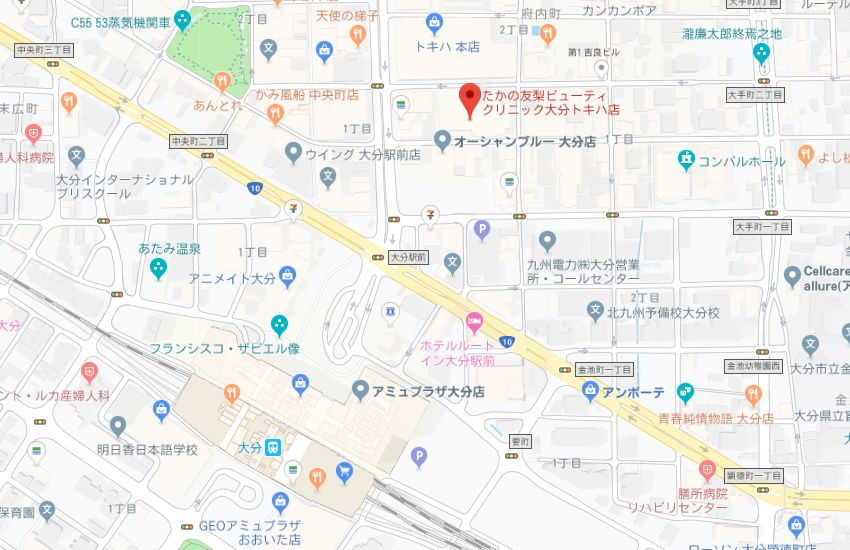 たかの友梨大分トキハ店地図