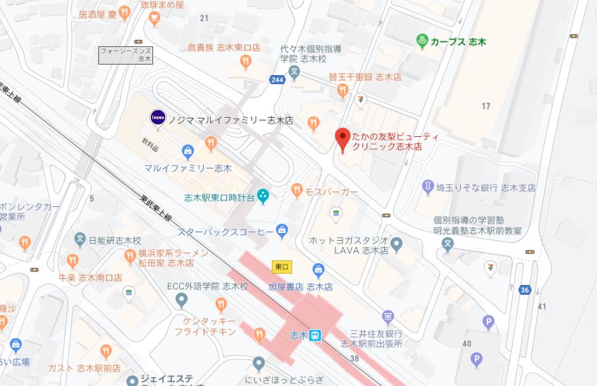 たかの友梨志木店地図