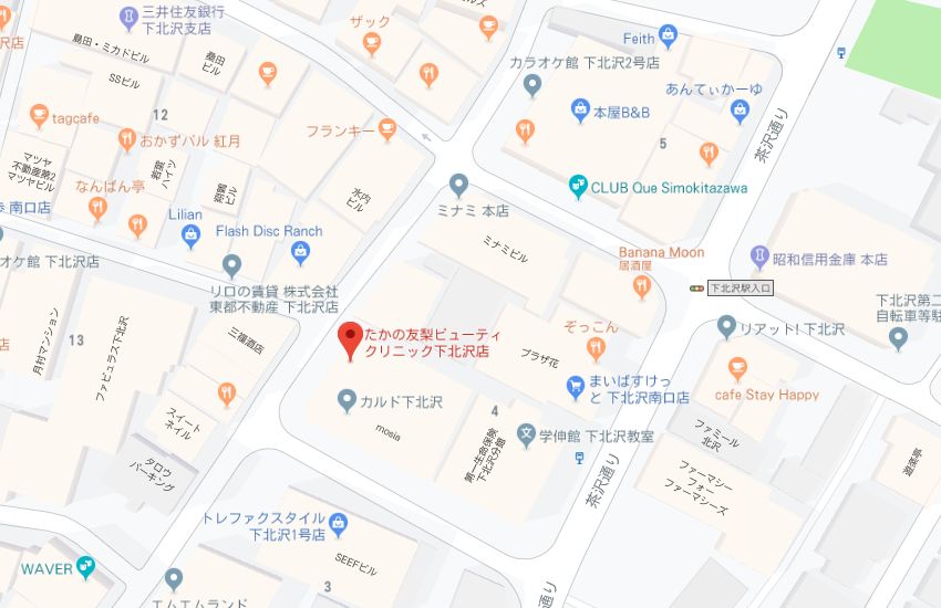 たかの友梨下北沢店地図