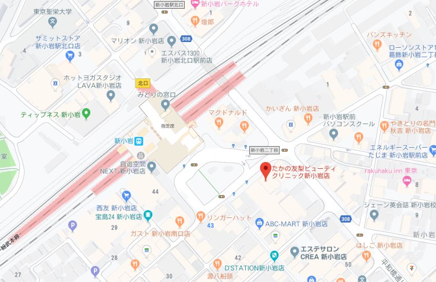 たかの友梨新小岩店地図