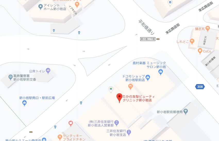 たかの友梨新小岩店地図