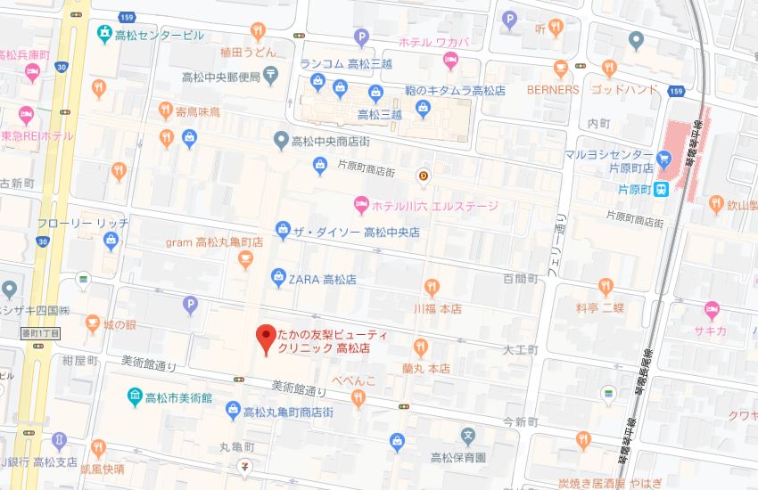 たかの友梨高松店地図