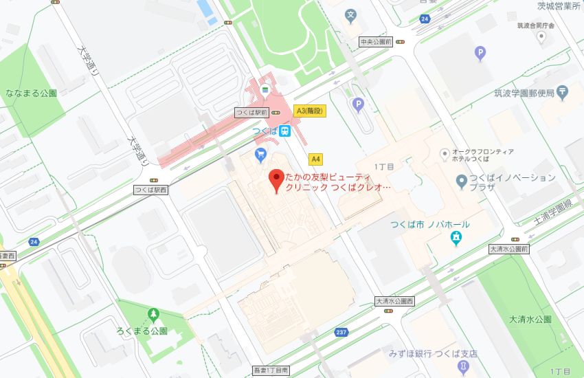 たかの友梨つくば店地図