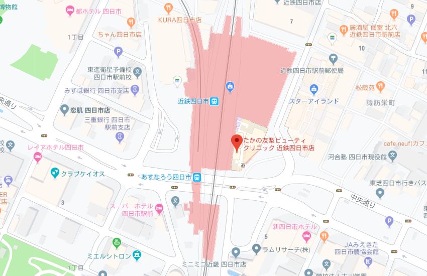 たかの友梨四日市店地図