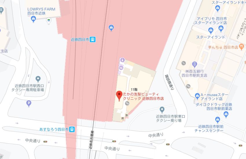 たかの友梨四日市店地図